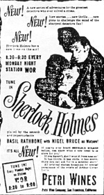 The New Adventures of Sherlock Holmes Newspaper Advert